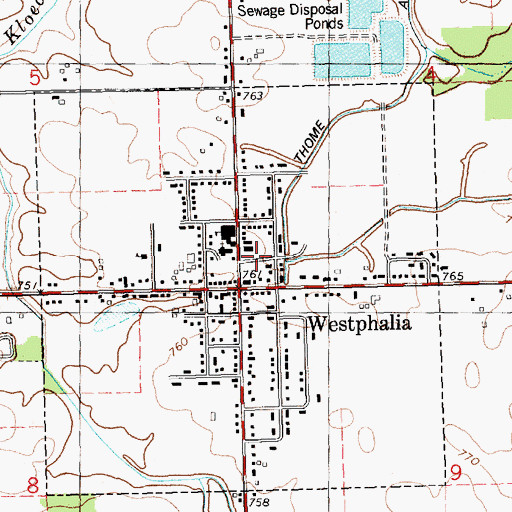Topographic Map of Village of Westphalia, MI