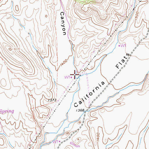 Topographic Map of California Flats Canyon, CA