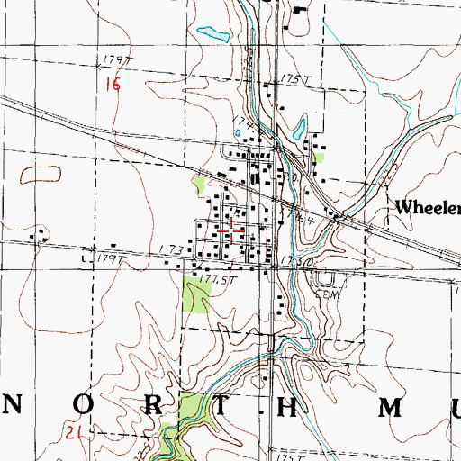 Topographic Map of Village of Wheeler, IL