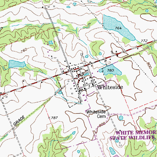 Topographic Map of Village of Whiteside, MO