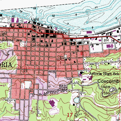 Topographic Map of Saint Mary Star of the Sea School, OR