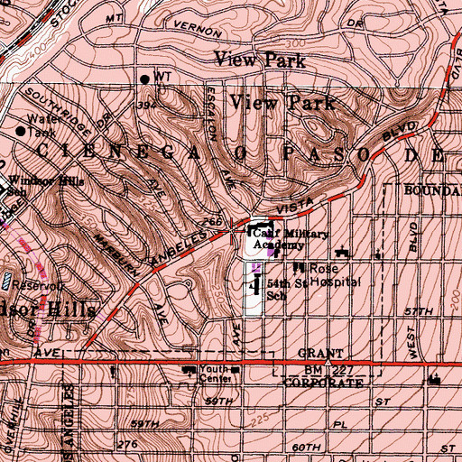 Topographic Map of California Military Academy (historical), CA