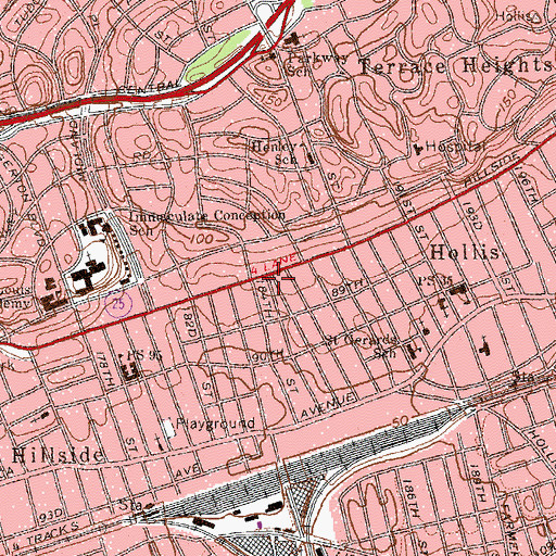 Topographic Map of Benigno Aquino Triangle, NY