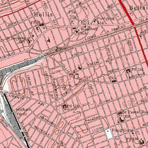 Topographic Map of Gladys Warren Triangle, NY