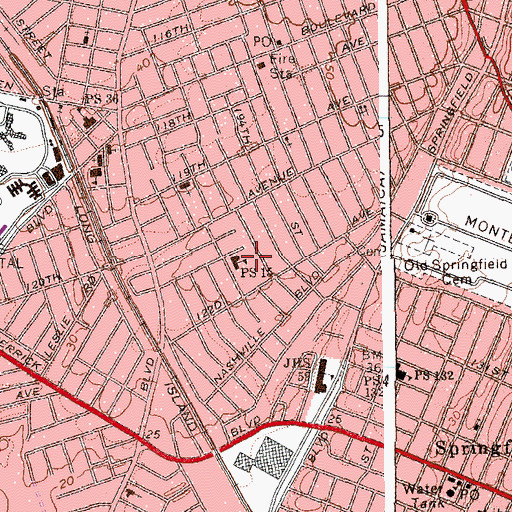 Topographic Map of Locust Manor Playground, NY