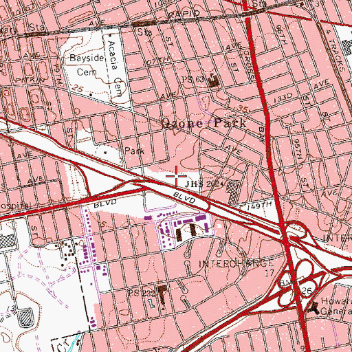 Topographic Map of Tudor Park, NY