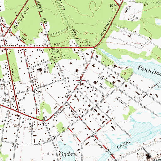 Topographic Map of Quogue Library, NY