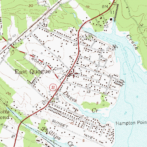 Topographic Map of Saint Rosalies Roman Catholic Mission, NY