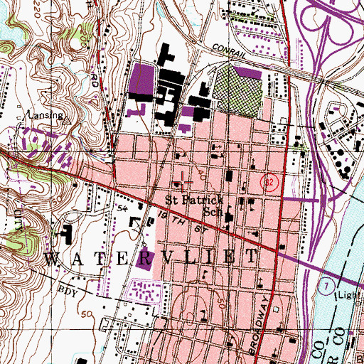 Topographic Map of First Presbyterian Church, NY