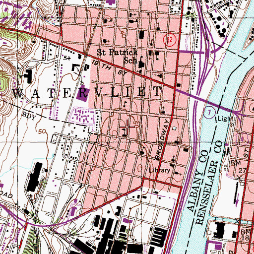 Topographic Map of Sacred Heart of Mary Roman Catholic Church, NY