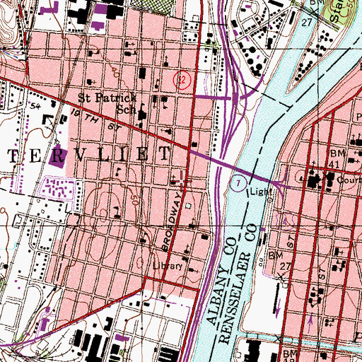 Topographic Map of First Baptist Church, NY