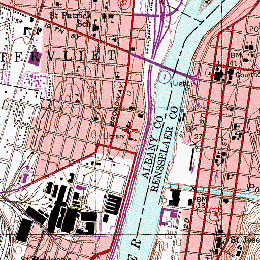 Topographic Map of Watervliet Civic Center, NY