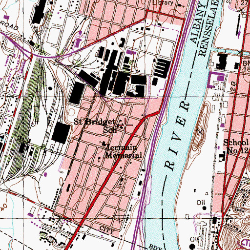 Topographic Map of Saint Brigid's Roman Catholic Church, NY