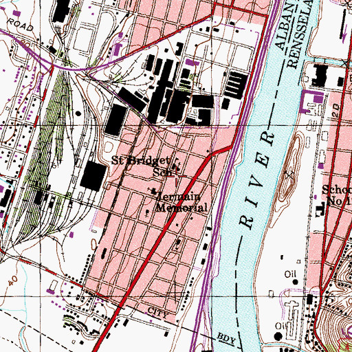 Topographic Map of Monsignor Hanrahan Annex Saint Brigid's Parochial School, NY