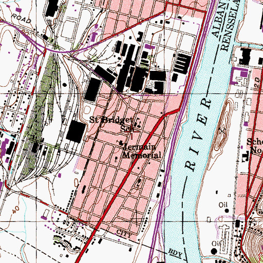Topographic Map of Saint Brigid's Hall, NY