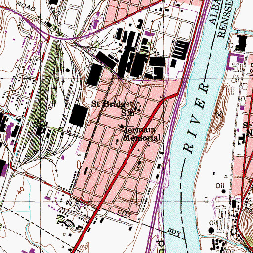 Topographic Map of Second Presbyterian Church, NY