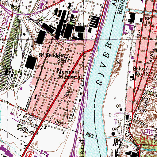 Topographic Map of Boston Square, NY