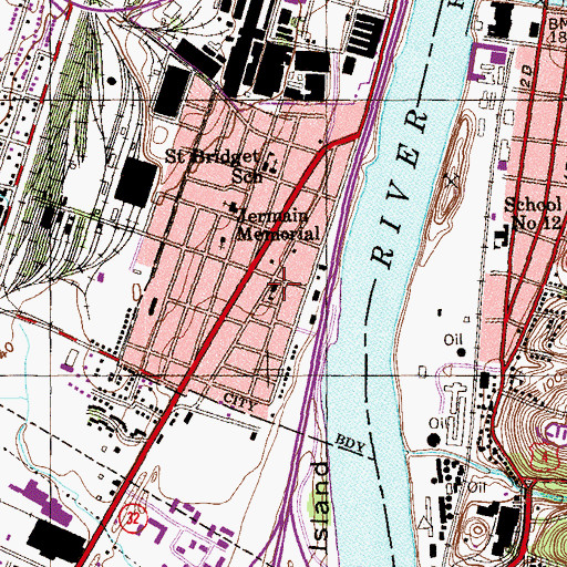 Topographic Map of Public School Number 1 (historical), NY