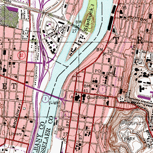 Topographic Map of Rice Building, NY