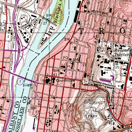 Topographic Map of Saint Paul's Episcopal Church, NY