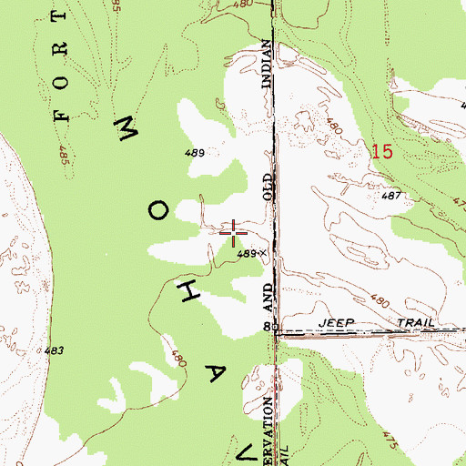 Topographic Map of Fort Mojave Reservation, AZ
