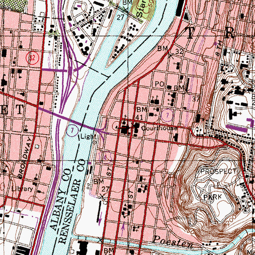 Topographic Map of Russell Sage College, NY