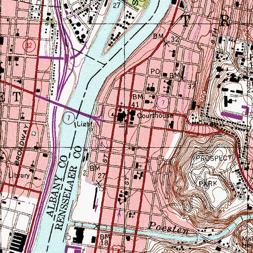 Topographic Map of James Wheelock Clark Library, NY