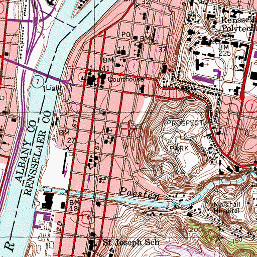Topographic Map of Market Square, NY