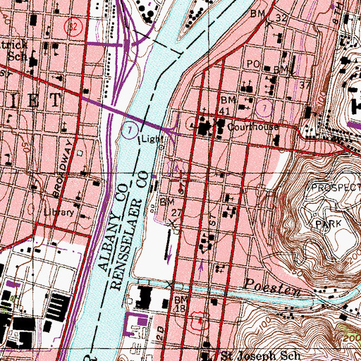 Topographic Map of Saint Johns Episcopal Church, NY