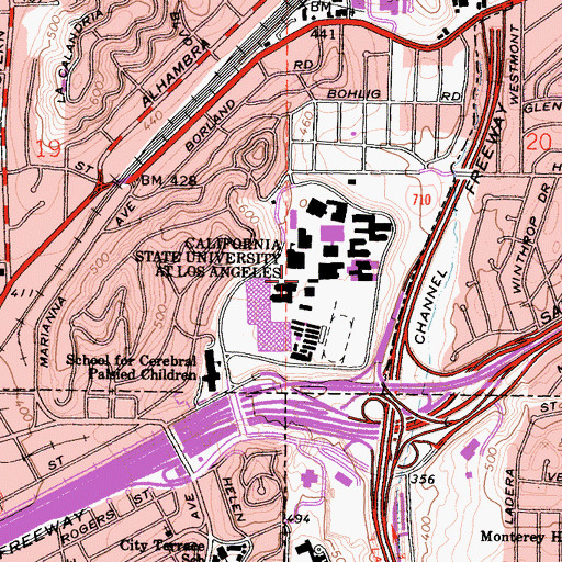Topographic Map of California State University - Los Angeles, CA