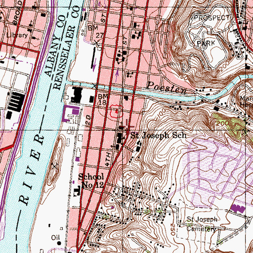 Topographic Map of Saint Lawrence Ruthenian Catholic Church (historical), NY