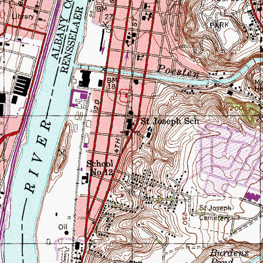 Topographic Map of Saint Josephs Roman Catholic Church, NY