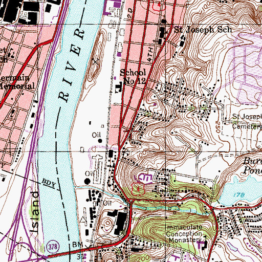 Topographic Map of Holy Trinity Polish Roman Catholic Church, NY