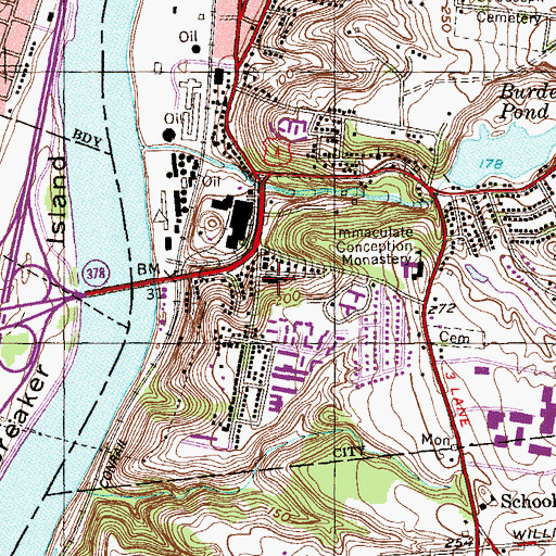 Topographic Map of Saint Michael's Roman Catholic Church, NY