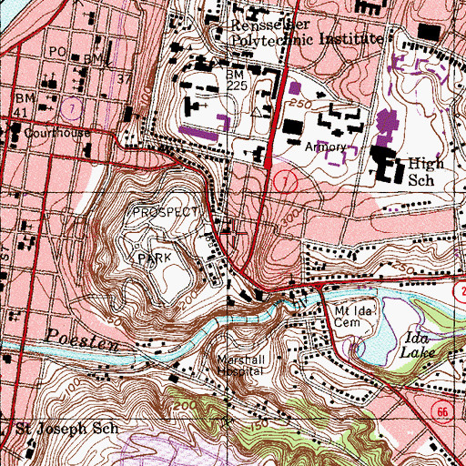 Topographic Map of Trinity Methodist Episcopal Church (historical), NY