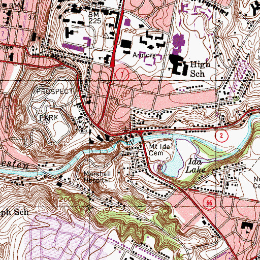 Topographic Map of Free Church of the Ascension Parish House, NY