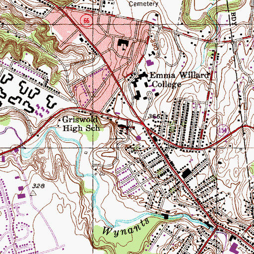 Topographic Map of Troy Orphan Asylum (historical), NY