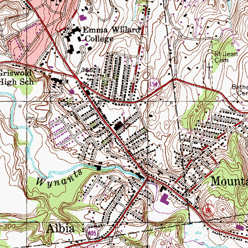 Topographic Map of Pawling Shopping Center, NY
