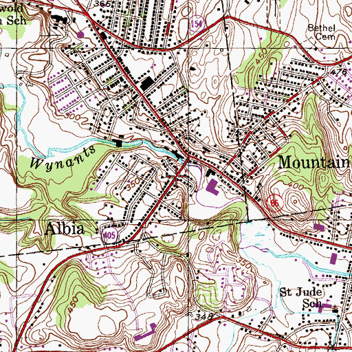 Topographic Map of Public School Number 15, NY