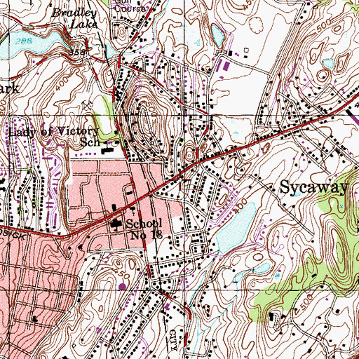 Topographic Map of Brunswick Fire Station Number 1, NY