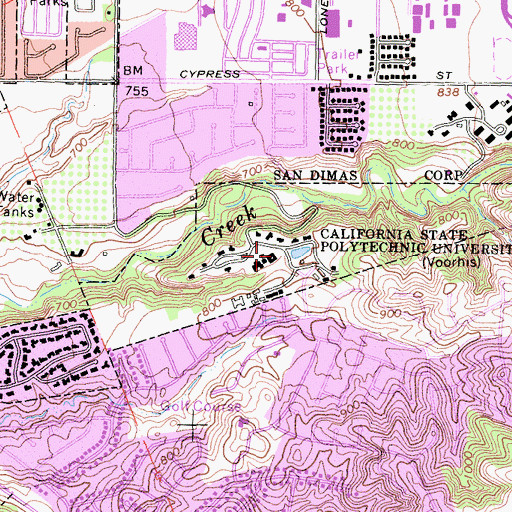 Topographic Map of California State Polytechnic College, CA