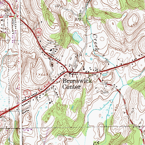 Topographic Map of Center Brunswick United Methodist Church, NY
