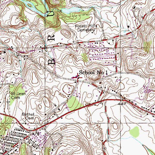 Topographic Map of George Washington School, NY
