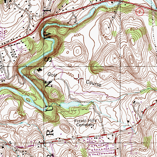 Topographic Map of Country Club of Troy, NY