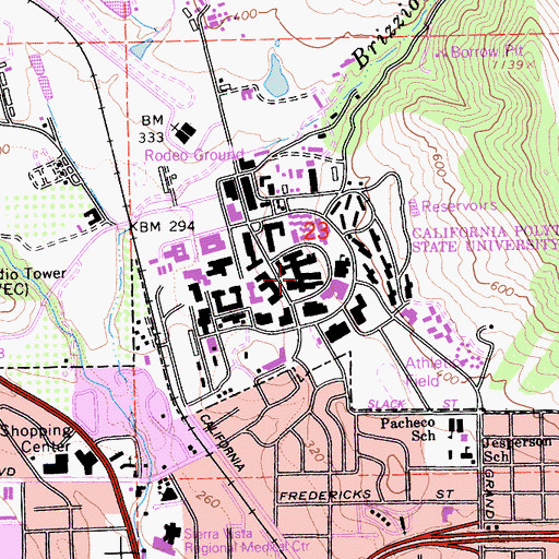 Topographic Map of California Polytechnic State University - San Luis Obispo, CA
