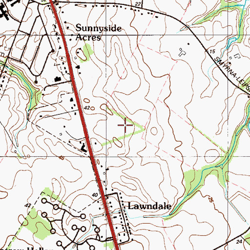 Topographic Map of Interchange 114, DE