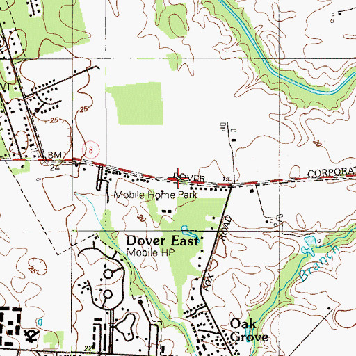 Topographic Map of Interchange 98, DE