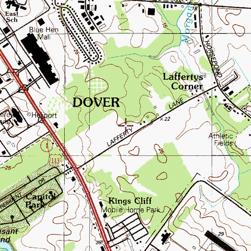 Topographic Map of Interchange 97, DE