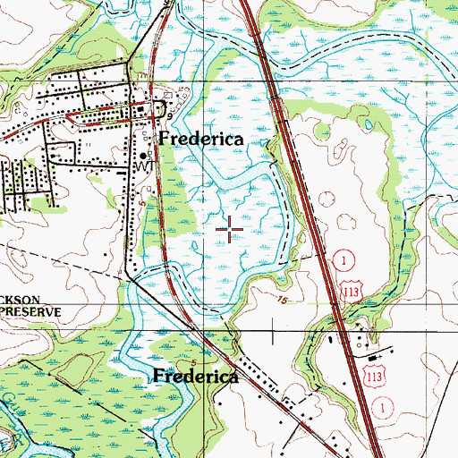 Topographic Map of Milford Neck Wildlife Area, DE