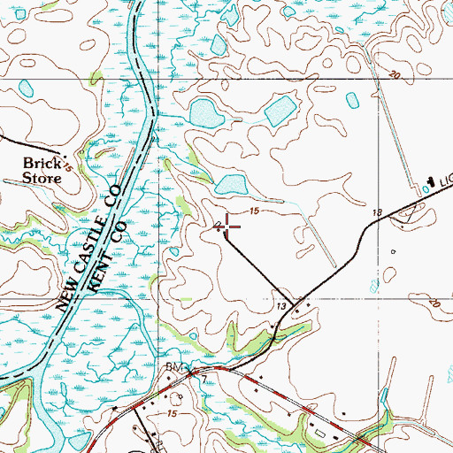 Topographic Map of Duck Creek Landing, DE